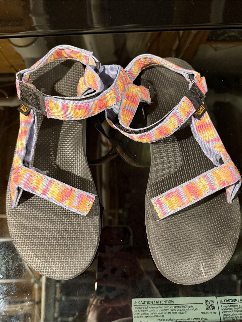 Teva Bright Pink and Orange Webbing Sandals